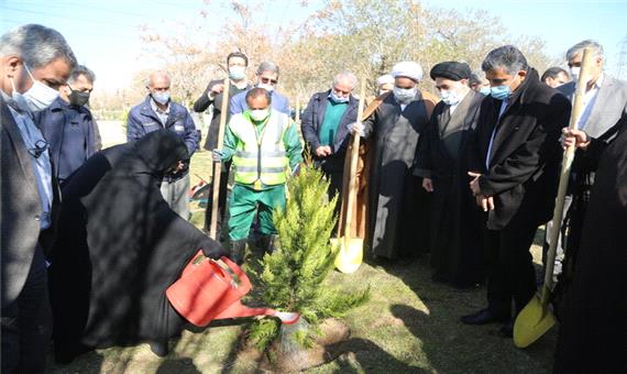 کاشت 110 درخت به نام شهدا در بوستان آزادگان