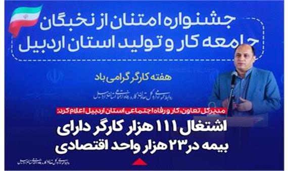 جمعیت کارگری بیمه شده استان اردبیل 111 هزار نفر شد