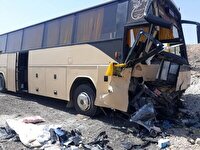 ۲ مصدوم در حادثه برخورد اتوبوس با ۶ دستگاه خودروی سواری در بزرگراه شیراز به یزد