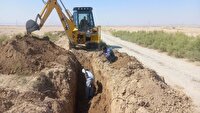 رفع شکستگی خط انتقال آب شهر مروست بدون قطعی آب