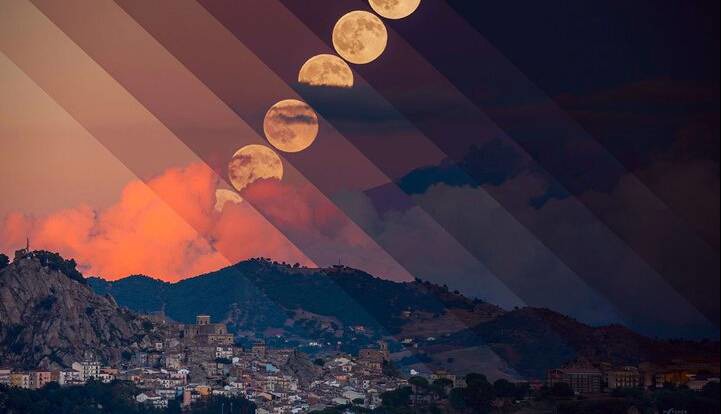 طلوع بی‌نظیر ماه در عکس روز ناسا